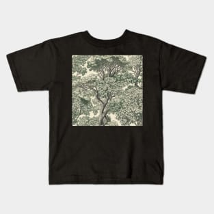 Subtle Green Elegance: Graceful Trees Kids T-Shirt